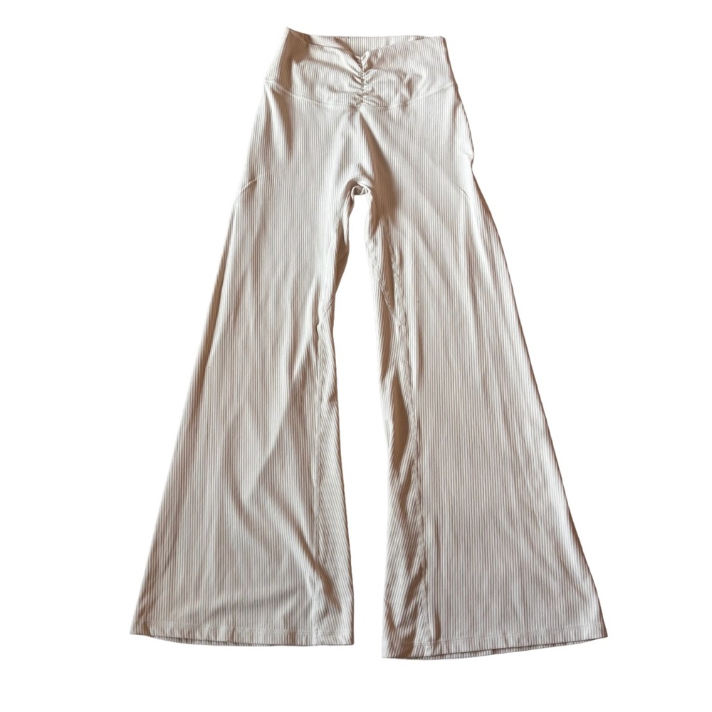 Vitality Cloud II Rib Cinch Wide Leg Trouser Ivory Short Length Size Medium